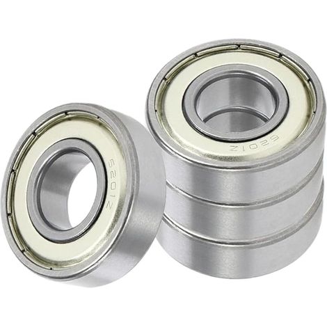 4pcs 6201ZZ Roulements à Billes Acier Bearings Double Blindage 6201 ZZ Deep Groove Bearing P6 Roulements Pré-lubrifiés à Blindage Métallique Silencieux à Grande Vitesse (12mm x 32mm x 10mm) (1/5)