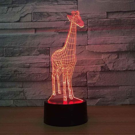 Luce notturna per bambini, giraffa, ricaricabile tramite USB, lampada a illusione 3D con 16 colori variabili e telecomando, luce per dormire in camera da letto, regalo decorativo per la casa (1/5)
