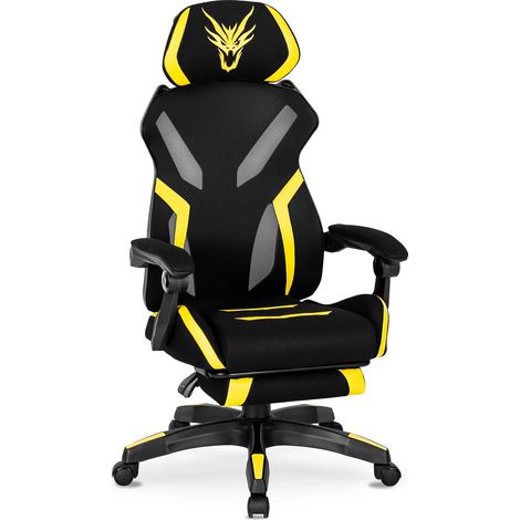 Sedia da gaming girevole moderna Maximo nera/gialla (1/5)
