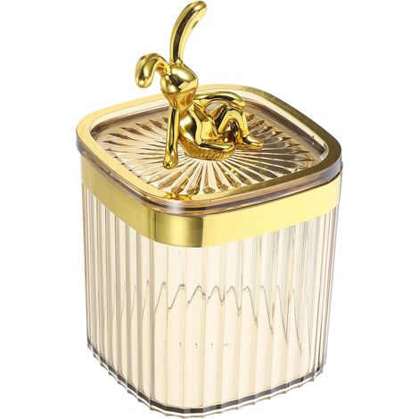 Makeup Organizer Transparent PP Storage Golden Rabbit Figure