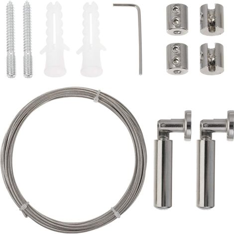 Corde à Linge en Acier Inoxydable 5 Mètres, Câble Robuste pour Suspendre Vêtements et Rideaux, Construction Solide Protection Solaire, pour Usage Intérieur et Extérieur (1/5)