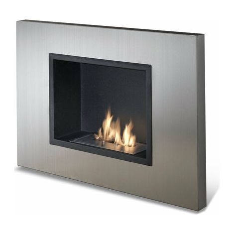Biocamino design da parete bioetanolo grigio cromo cm 78 x 17 x h 54 (1/5)