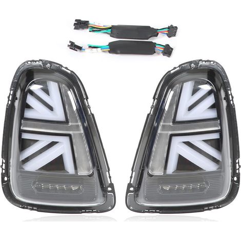 Retrofit taillights, Mini Cooper R56 2007-2013, LED taillight set, left and right pair, white + black. Trailer lights and reflectors. (1/5)
