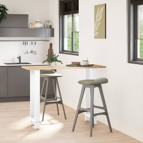 Pieds de table de bar Blanc 2 pièces 50 x (100-101) cm Acier