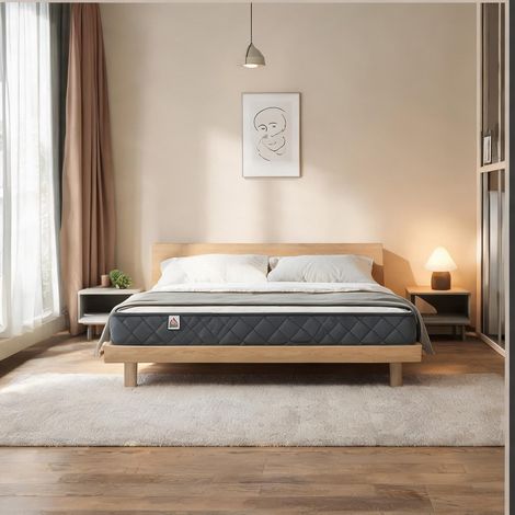 Matelas blanc et gris 190 x 140 x 20 cm (1/5)