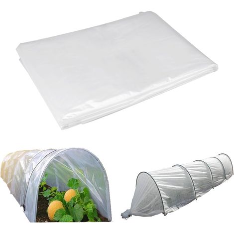 3x2M Greenhouse Cover, Transparent Plastic Tarp, Waterproof, Tear-Resistant Polyethylene Film, Reusable Tunnel Greenhouse Film for Covering Gardens, Vegetables, and Tomatoes (1/5)