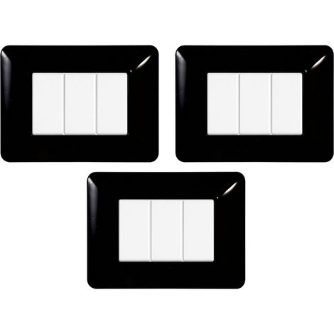 gloca Set 3 Placche Plastica 3P Nero Compatibili Matix (1/4)
