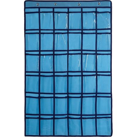 Organiseur mural pour porte, téléphone portable, tableau de poche, porte ou placard, tissu résistant, sac de transport compatible (bleu, 36) bleu (1/5)