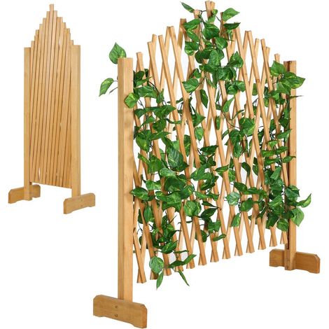 Adjustable wood trellis 200x107cm freestanding foldable