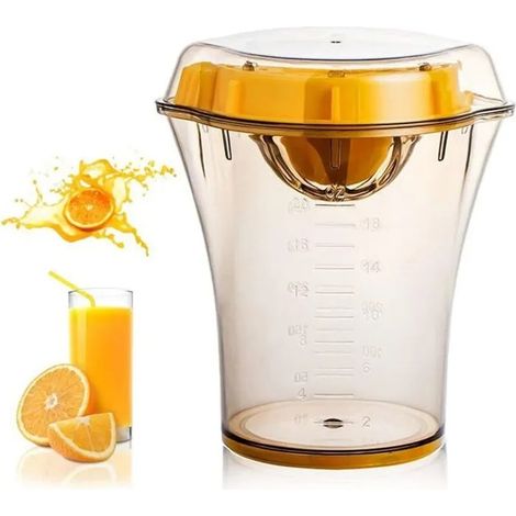 Presse Citron, Presse Agrumes Manuel 2 en 1 de Grande Capacité, Récipient 600ml avec Repères de Mesure (1/4)