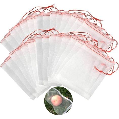 Lntyq 30 Pièces Sac de Protection Fruits,Sac de Protection de Raisin Sac Insectes Nylon Sac Organza avec Cordon Sac de Protection Des Raisins Sac en Filet de Jardin pour Plantes Fruitées (3020cm) (1/5)