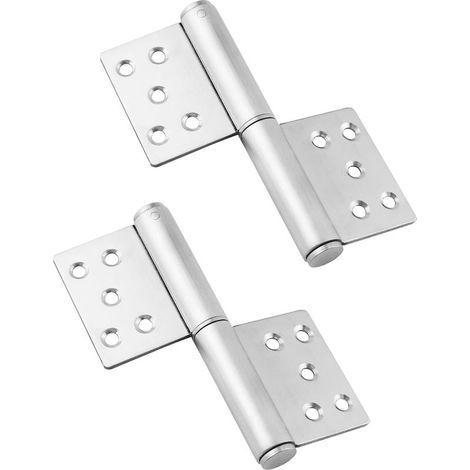 Cerniere per porte in acciaio inox resistenti, in due pezzi, a vite, per porte in legno, angolo di apertura a 360 gradi, 132x100x18 mm (1/5)