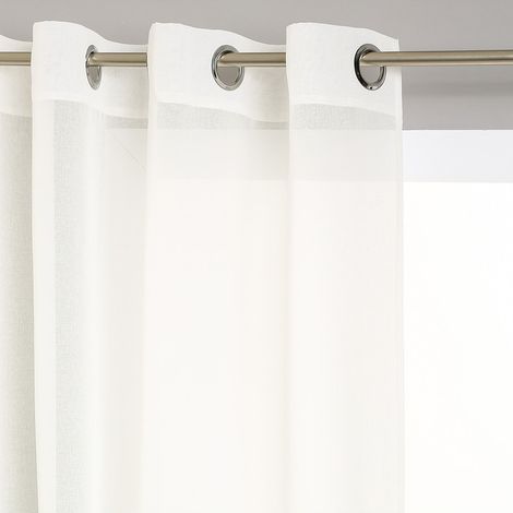 Voilage Avec Oeillets, Couleur Blanc Cassé. (1/2)