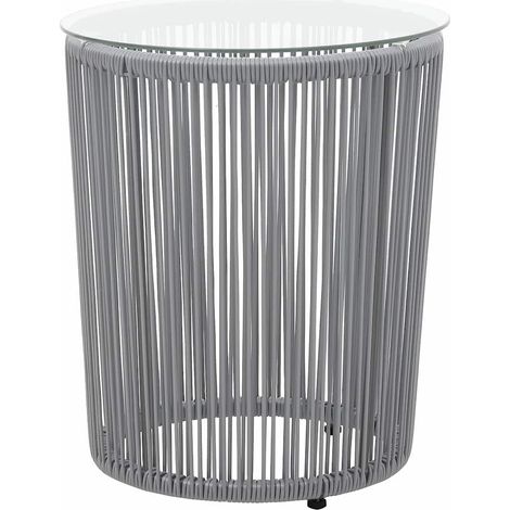 Set da Bistrot 3 pz Salotto da Giardino con Cuscini in Polyrattan Grigio (1/5)