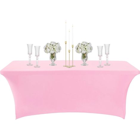 1 Nappe,Spandex,Polyester,Anti-tache,Imperméable,Rose,183cm,Mariage,Fête
