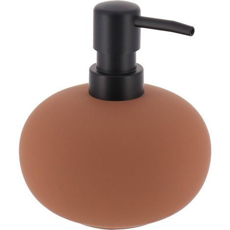 Seifenspender aus steinzeug mit rubbereffekt 425 ml - mocha - Tendance (1/2)