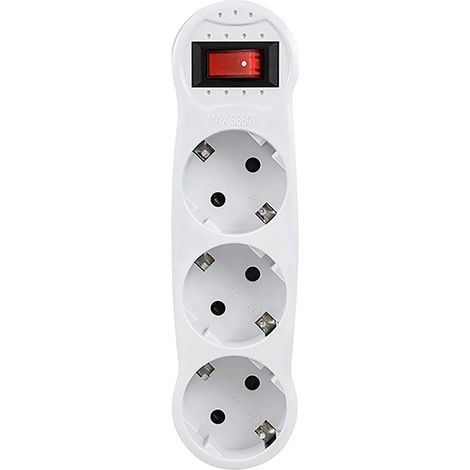 Regleta Hepoluz 3 enchufes con interruptor compatible domótica (1/3)
