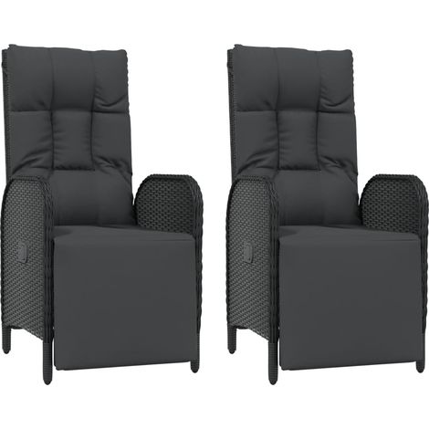 Maison Exclusive - Garten-Relaxsessel mit Kissen 2 Stk. Poly Ratt