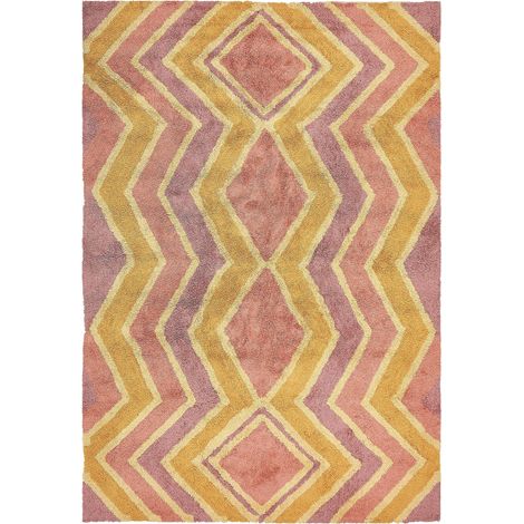 Tappeto cotone stile moderno 140 x 200 cm fantasia geometrica multicolore Canakkale (1/5)