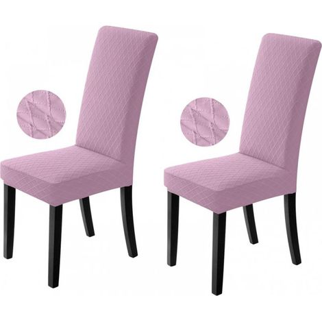 Housses de chaise extensibles - Lot de 2, lavables et amovibles, pour mariage, hôtel, bureau, violet (1/5)