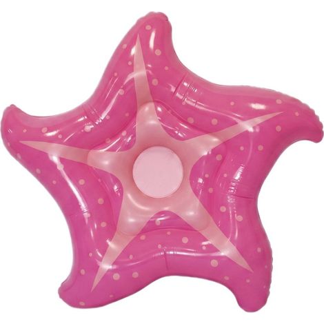 Colchón hinchable con forma de estrella de mar, hamaca de piscina y tumbona para adultos, juguete acuático e isla flotante para piscina, mar y océano. (1/4)