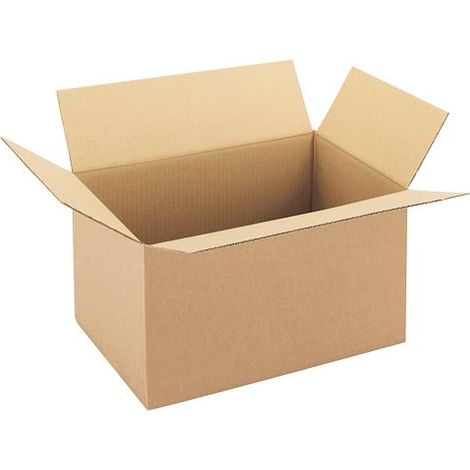 Caisse américaine kraft brun simple cannelure H 20 x L 22 x P 35 cm - Lot de 25