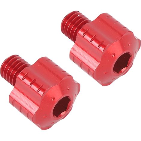 Convient pour 2 boulons adaptateurs de rétroviseur de moto en alliage d'aluminium, rouge 8 mm