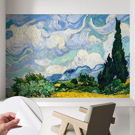Papier peint autocollant décoratif à motifs pour salon chambre et bureau Tapete adhésif pour décoration Nuages expressifs 104x70 cm (1/5)
