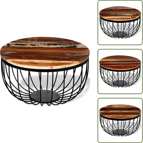 Table basse Bois de récupération massif - Table Basse Industrielle - Table Basse Design - Table Basse Vintage - Table Basse Artisanale - Table Basse Bois Récupéré (1/5)