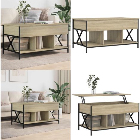 Couchtisch Sonoma-Eiche 100x55x50 cm Holzwerkstoff und Metall - Holzwerkstoff Couchtisch - Metall Couchtisch (1/5)