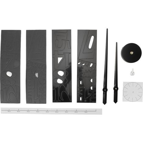 Horloge Murale DIY 1.2m Moderne en Métal Noir et EVA - Décoration 3D Précise pour Bureau ou Salon (1/5)