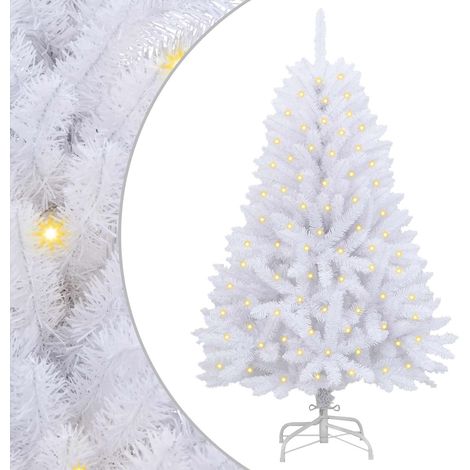 Künstlicher Weihnachtsbaum Weiß 150 cm PVC und Metall 150 LEDs vidaXL (1/5)