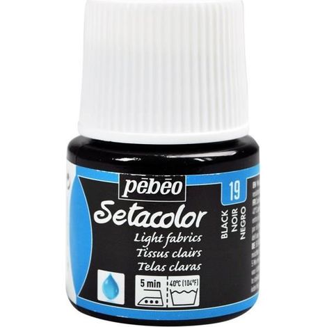 Peinture tissu - PEBEO - Sétacolor - Noir - 45 ml - Finition mate (1/2)