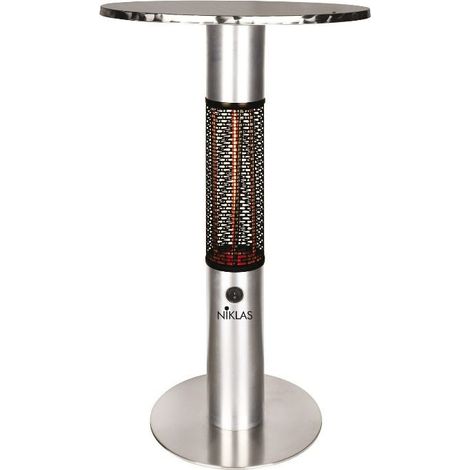 Tavolo tondo 60x60 cm riscaldante termotavolo a infrarossi da esterno in acciaio per bar e locali sole mezzanotte NIKLAS