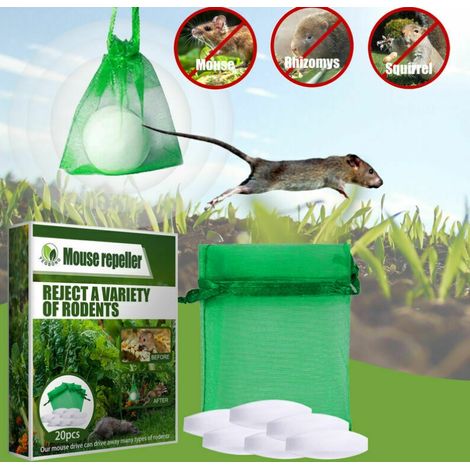 Répulsif contre les rongeurs à l'huile de menthe poivrée pour les rats de jardin et la lutte antiparasitaire des rats (boîte de 2, 40 pièces) (1/4)