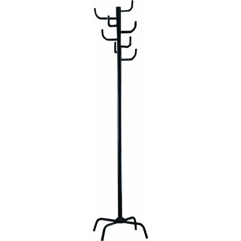 Porte manteaux en tube d'acier Coloris Noir- L47 x P47 x H180 cm