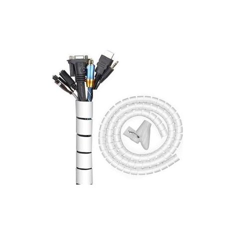 Système de Gestion des Câbles, 22mm3M de Spirale Cache Cable Serre Câbles, Bricolage Protecteur de Câble Flexible pour Le Bureau à Domicile PC TV Organisateur de Fil (1/5)