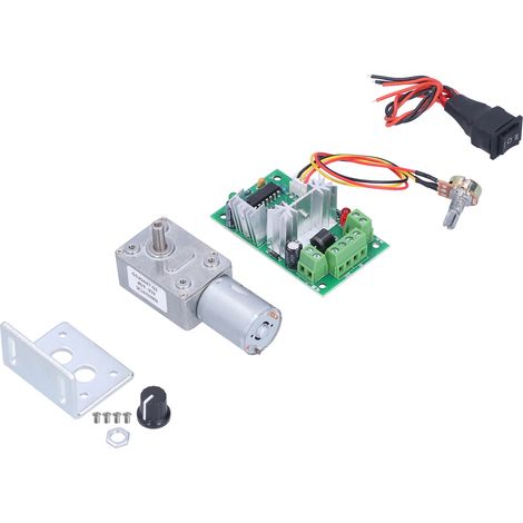 Moteur à engrenage à vis sans fin 24V DC avec régulateur, couple élevé, réducteur miniature pour robots et serrures électroniques, 24V 50RPM