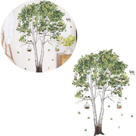 Stickers muraux auto adhésifs motif plantes et arbre décoration pour chambre d'enfant salon et chambre 1 pièce (1/5)