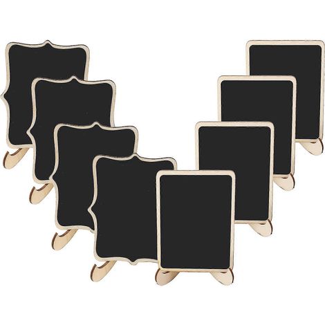 Mini panneaux noirs, 20 étiquettes encadrées de petits tableaux noirs encadrés avec support de chevalet, tableau noir en bois F (1/5)