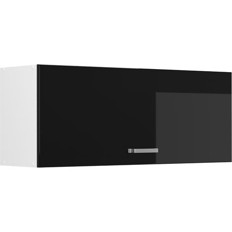 Hängeschrank R-Line, Schwarz Hochglanz/Weiß, 100 cm Flach, Vicco (1/5)