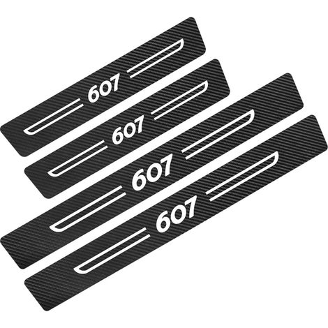 (Pour 607) 4 autocollants de seuil de porte en fibre de carbone pour Peugeot 206,207,208,301,307,308,406,407,408,508,607,2008,3008,4008,5008 - Accessoires auto (1/3)