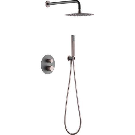 Imex - Columna Ducha Empotrada Termostatica Gris Serie Line