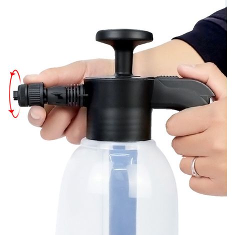 Pulvérisateur de mousse manuel pour lavage de voiture, deux modes, grande zone de pulvérisation, pulvérisateur de mousse à pression pour jardinage et maison, noir et blanc (1/5)