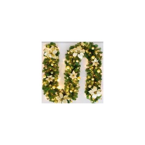 Guirlande de Noël lumineuse LED 270cm – PVC inodore – 30 lumières – Modes toujours allumé et clignotant – Décoration intérieure et extérieure (1/5)