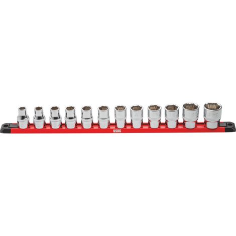 Set 12 bussole attacco 1/2" Usag X-GRIP D.10-24mm 235 1/2" X/SE12 - U02350501