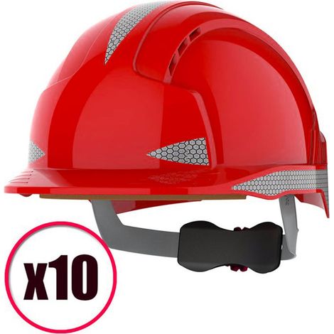 Lot de 10 casques de protection avec ventilation Evolite CR2 Mid Peak JSP EN397 (1/5)