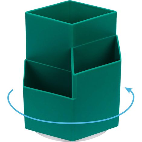 Porte-stylo rotatif avec compartiment (vert),