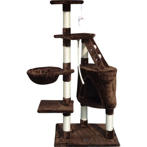 Albero tiragraffi per gatti Gloria 55 x 40 x 120 cm Marrone Legno Carta Sisal (1/5)