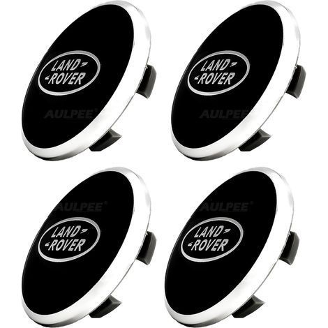 Enjoliveur de moyeu avec logo central 62 mm en ABS compatible avec les accessoires Land Rover (LR noir - noir)-Chrom (1/5)